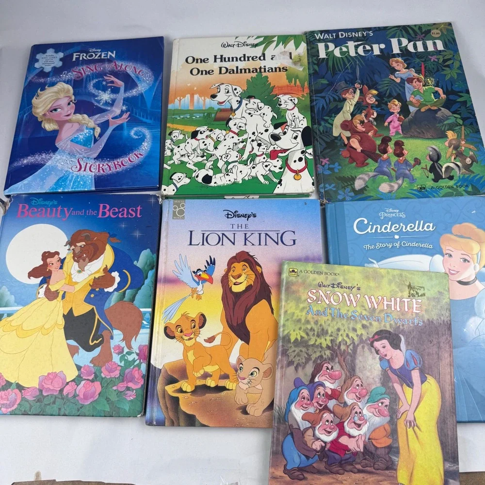 Walt Disney Classics Lot of 7 Hard Back Books Twin Golden Lion King Peter Pan - Picture 2 of 5